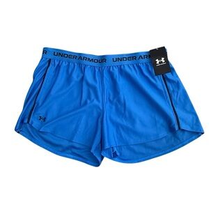 #UA102.  Under Armour NWT Fire Orange Play Up Tech Training Shorts active wear